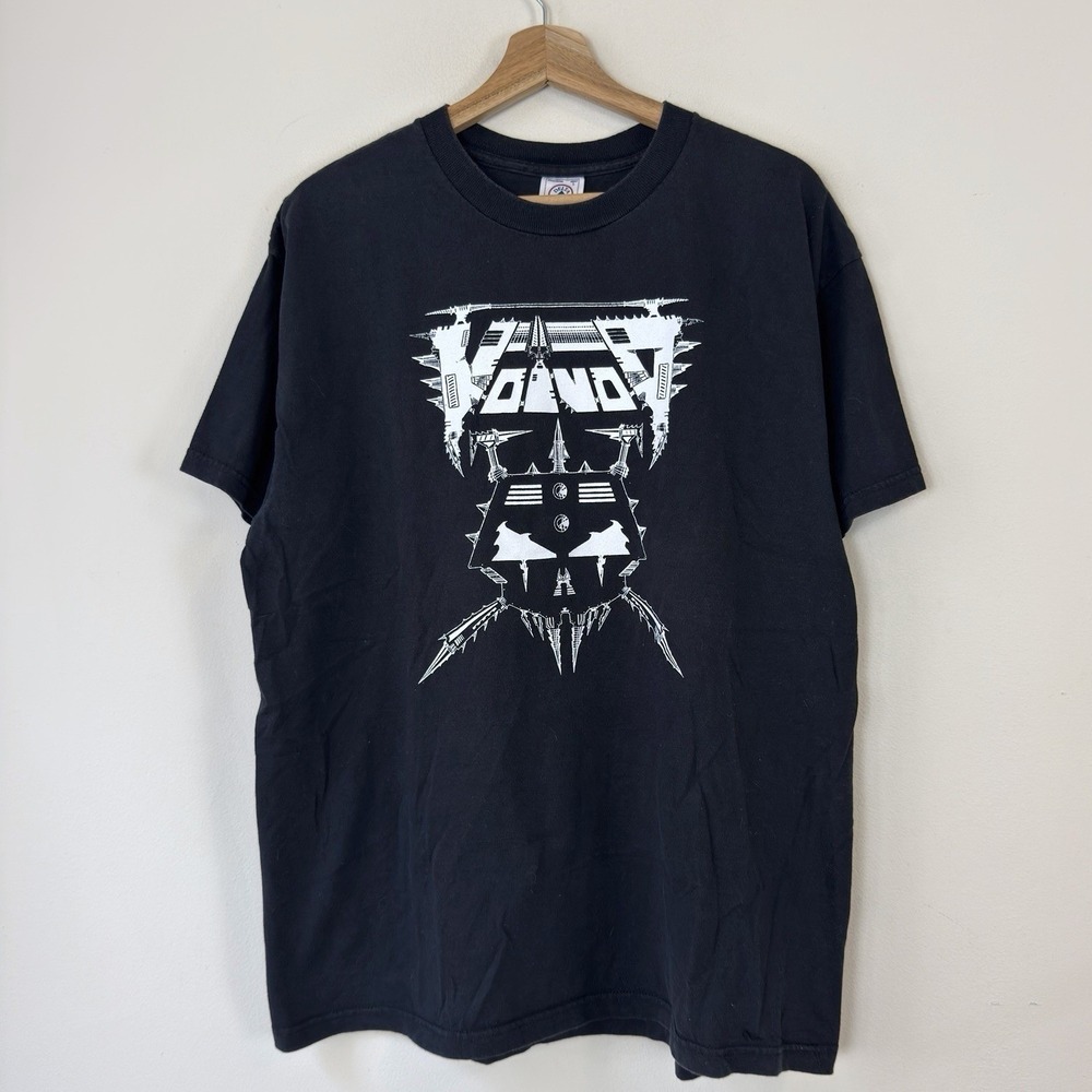 Vintage 90s Voivod Dimension Hatross Tour Heavy Metal Band Black Tee Shirt Large